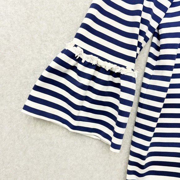 J. McLaughlin Catalina Cloth Nautical Striped Top Sz. L Stretch Vacation Preppy - Picture 4 of 6